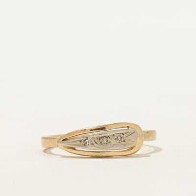 Three Stone Diamond Pear Shaped Ring | SZ 8.5