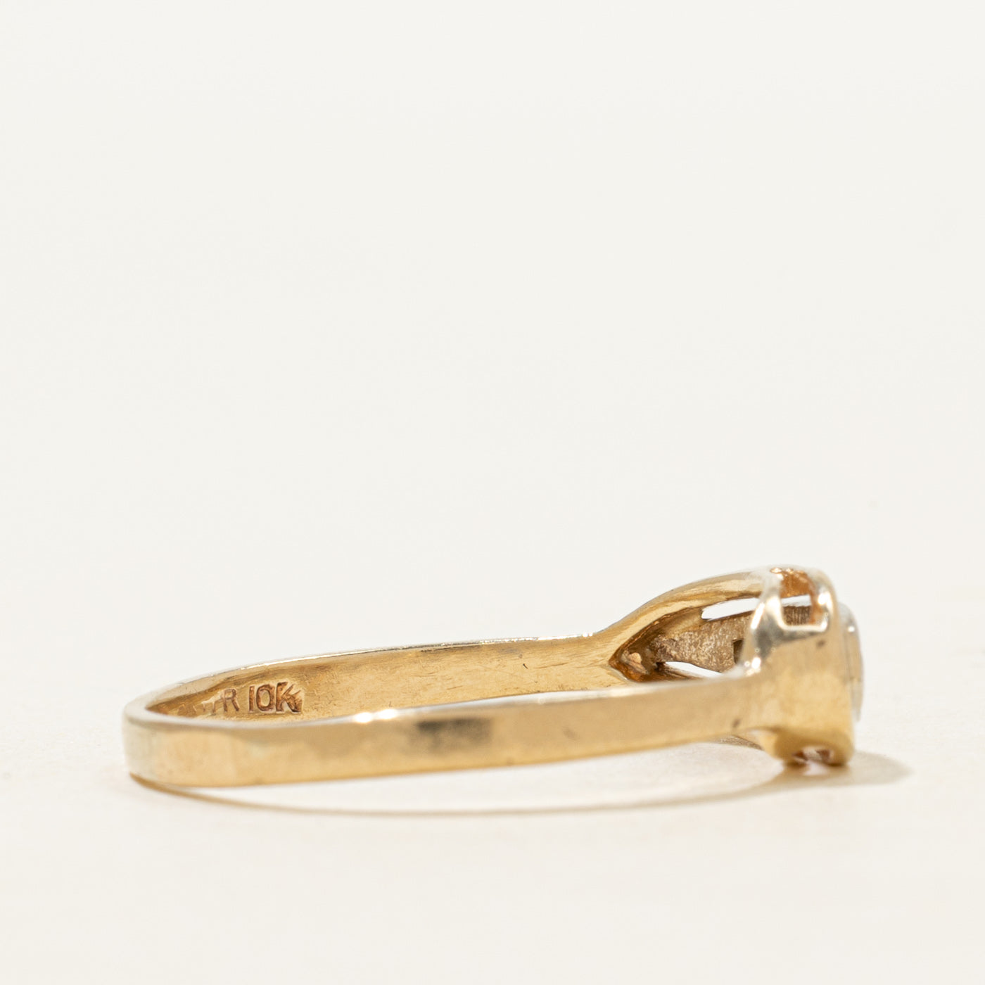 Three Stone Diamond Pear Shaped Ring | SZ 8.5
