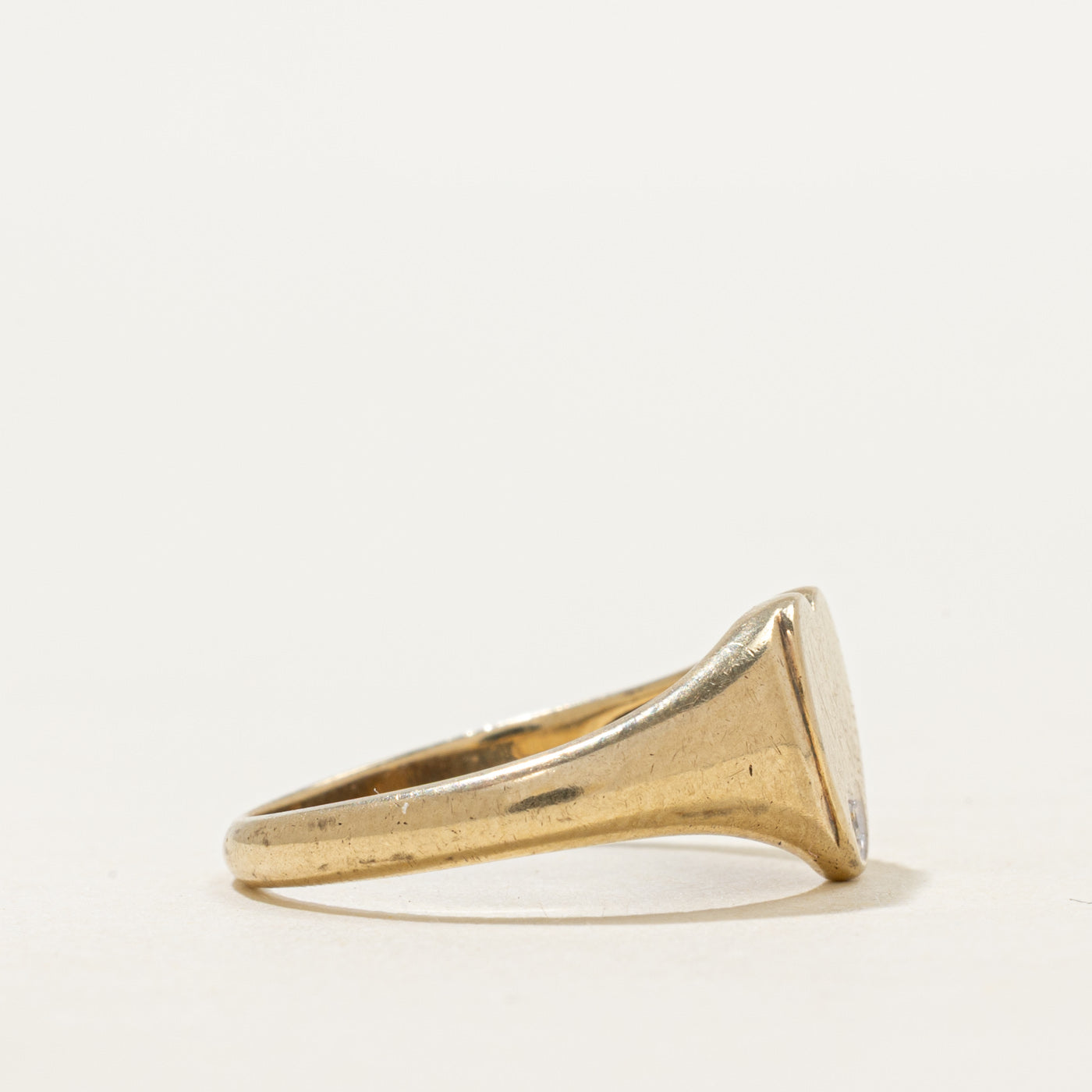 Diamond Heart Signet Ring | SZ 6