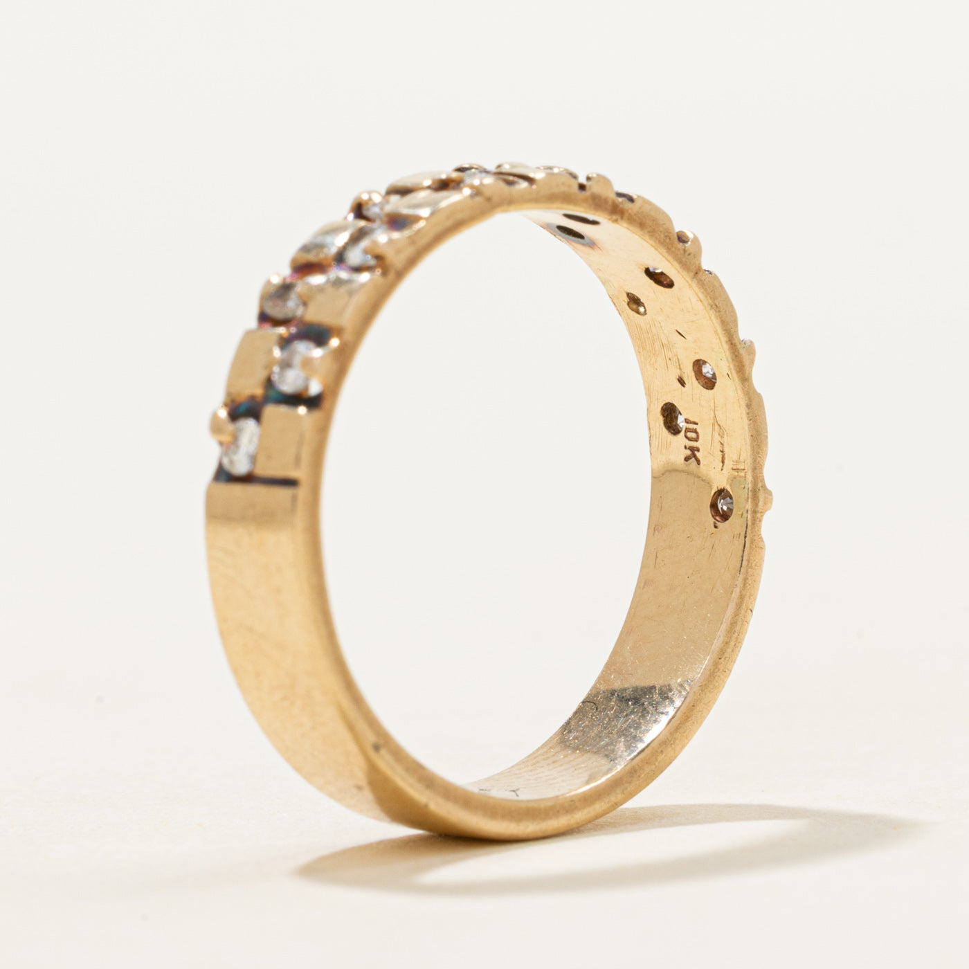 Diamond Checkerboard Grid Band | 0.08ctw | 4.5mm | SZ 7.5