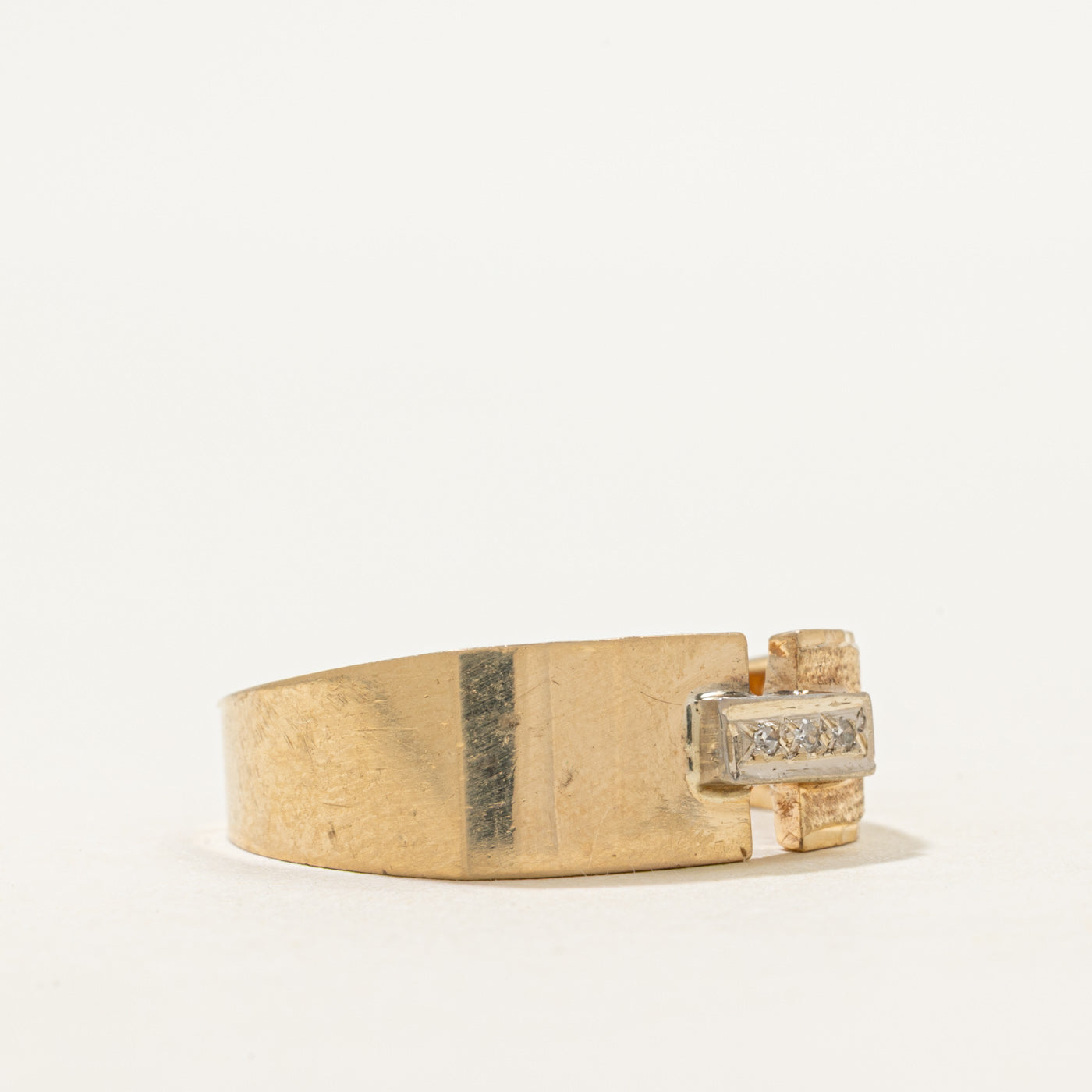 Diamond Textured Soft Square Ring | SZ 8.75
