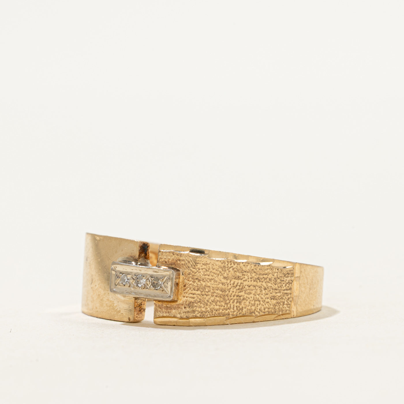 Diamond Textured Soft Square Ring | SZ 8.75