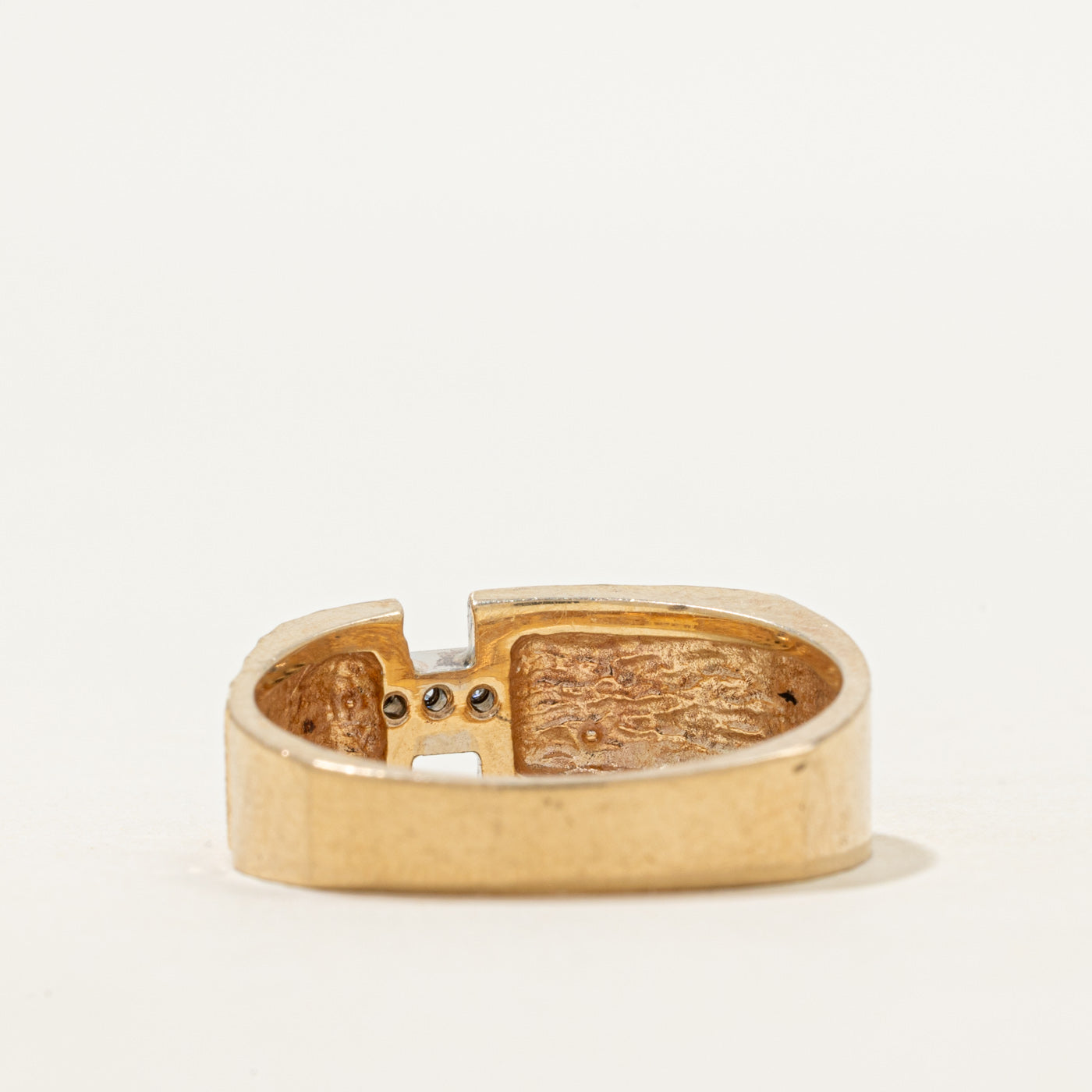 Diamond Textured Soft Square Ring | SZ 8.75