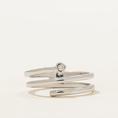 White Gold Diamond Coiled Ring | SZ 6.25