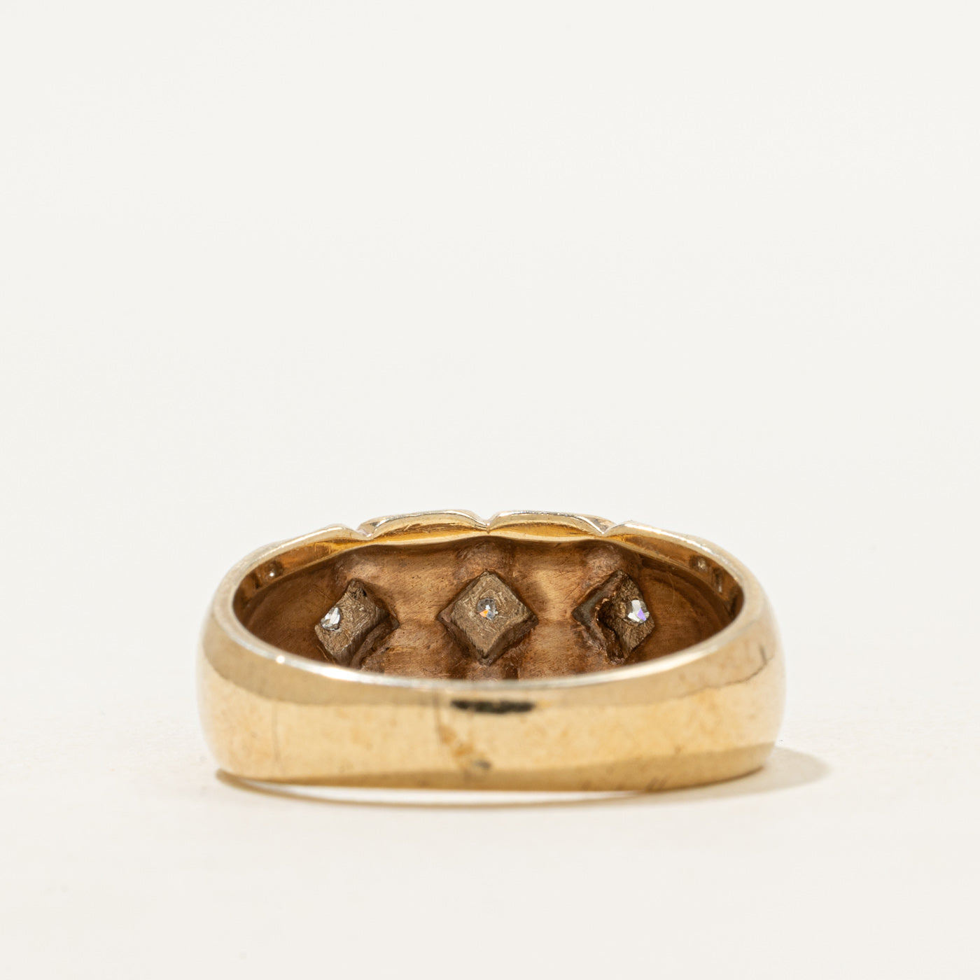 Diamond Cross-Hatch Textured Star Ring | SZ 8.5