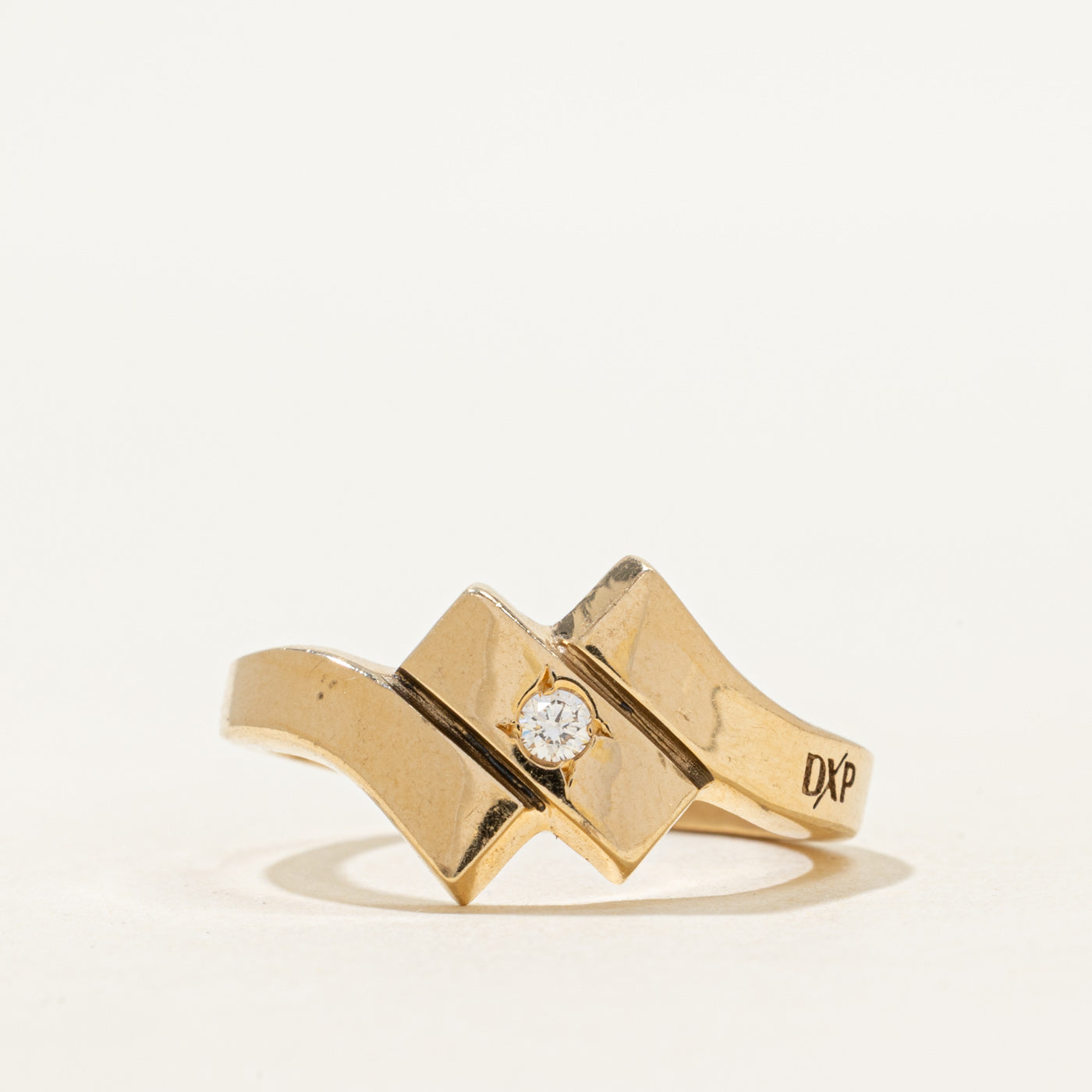 Diamond Geometric Bypass Ring | 0.05ct | SZ 8