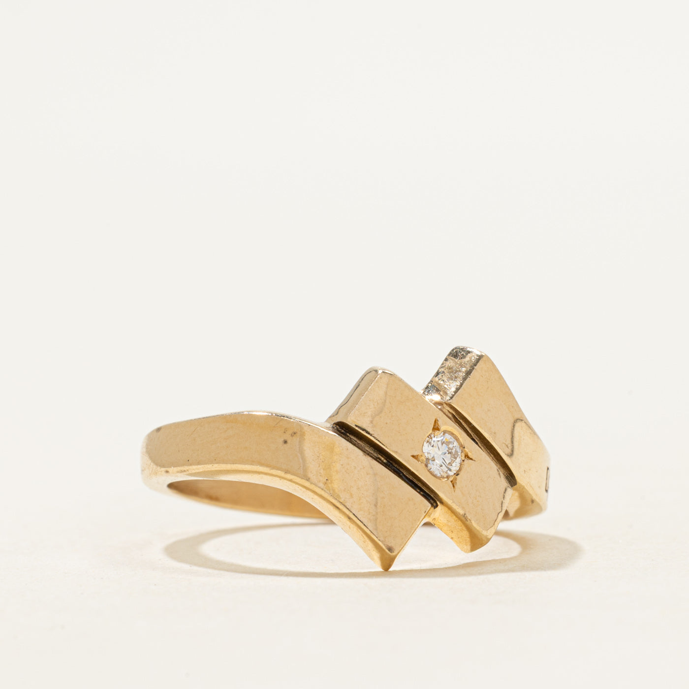 Diamond Geometric Bypass Ring | 0.05ct | SZ 8