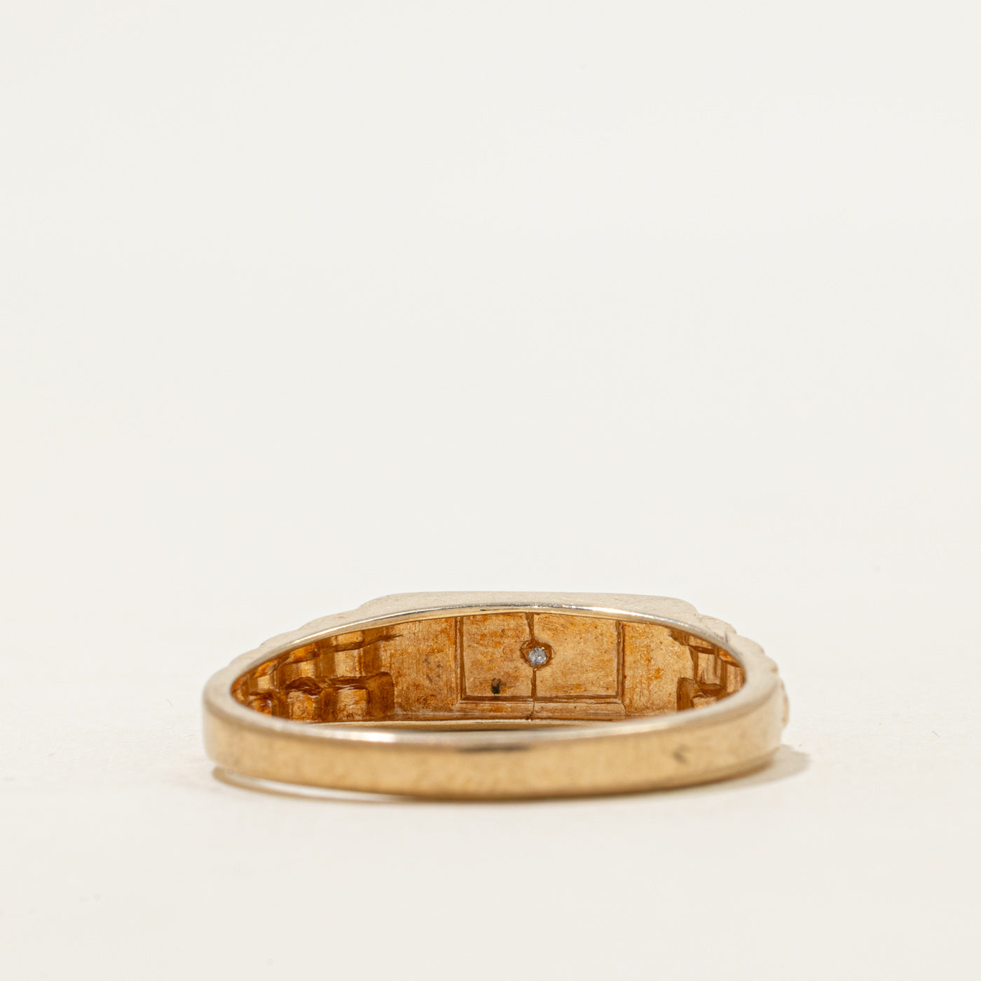 Star Set Diamond Grooved Ring | SZ 10.75