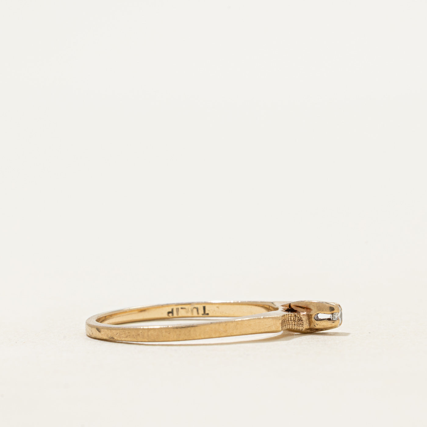 Diamond Textured Petite Ring | SZ 4.75