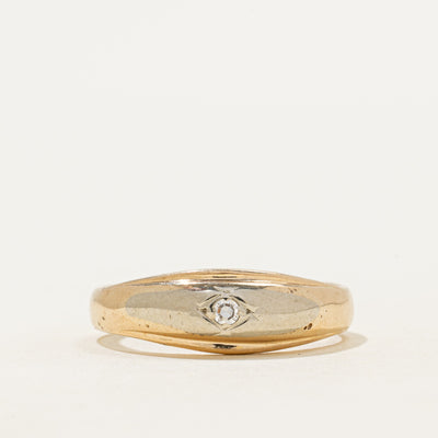Two-Tone Diamond Grooved Ring | SZ 9.5