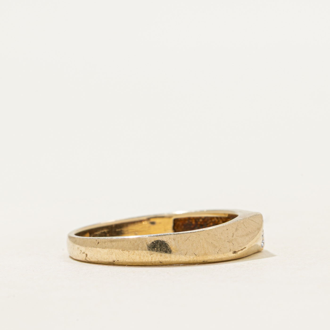 Single-Stone Diamond Grooved Ring | SZ 6.5