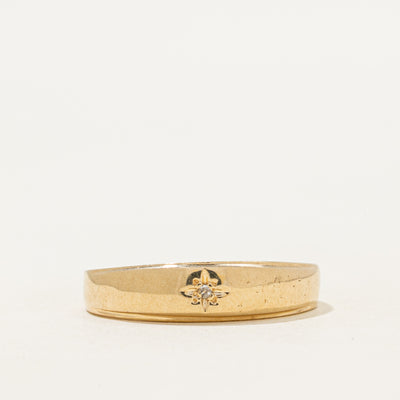 Star Set Diamond Grooved Band | SZ 8.25