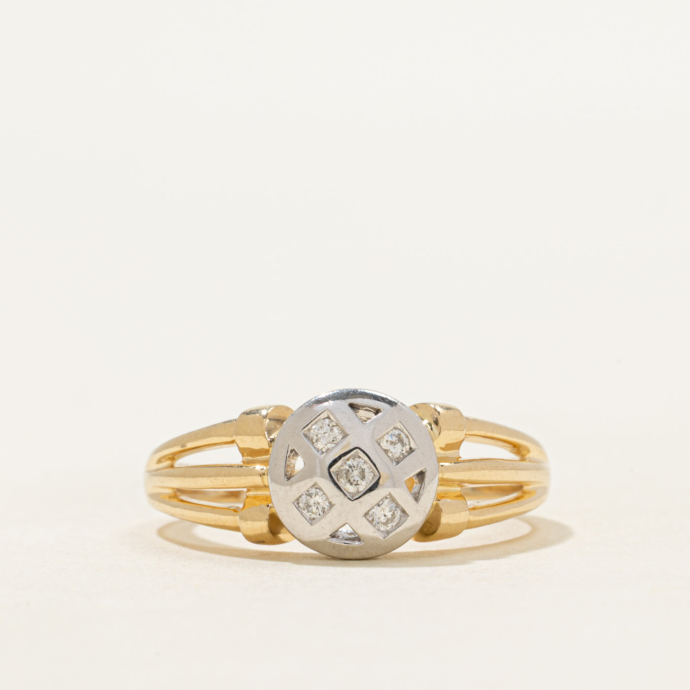 Diamond Round Cluster Open Shank Ring | 0.06ctw | SZ 7.25