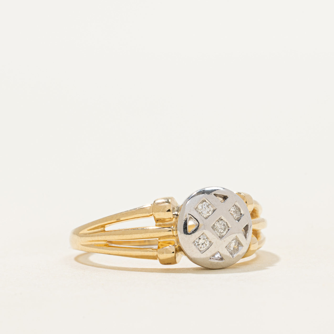 Diamond Round Cluster Open Shank Ring | 0.06ctw | SZ 7.25