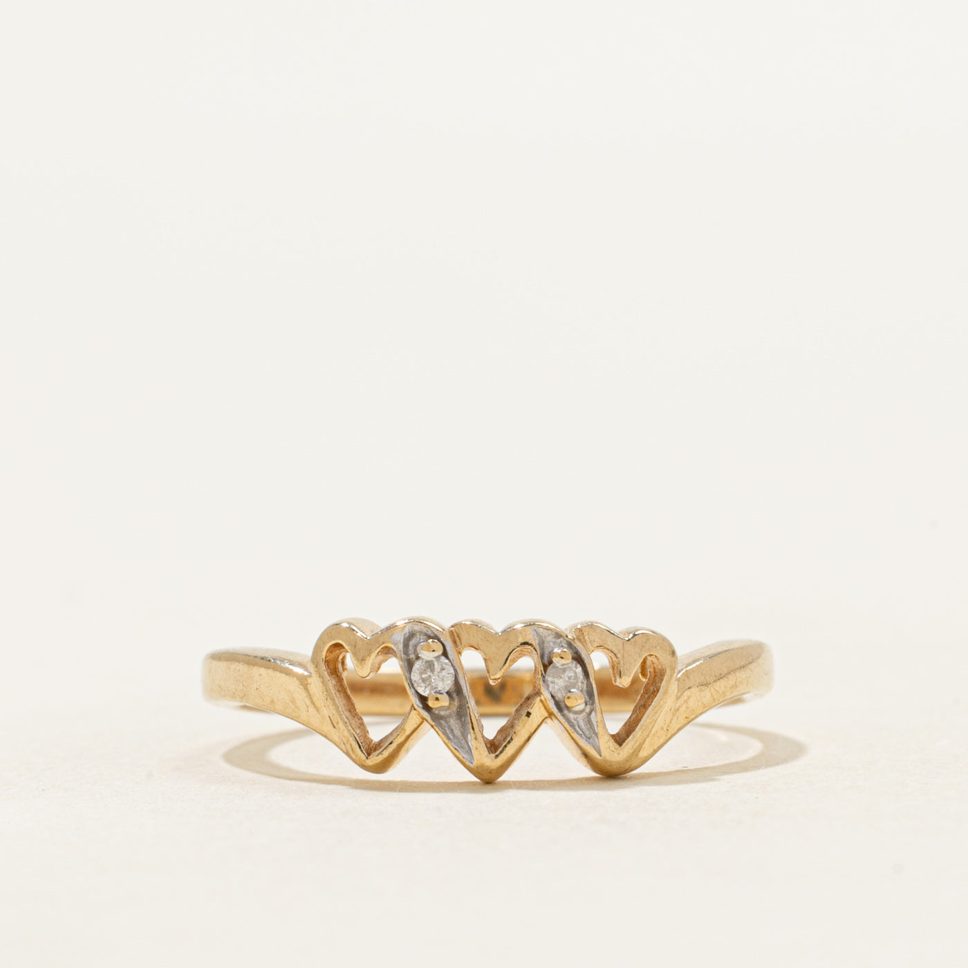 Diamond Open Heart Ring | SZ 6