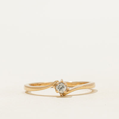 Solitaire Diamond Petite Bypass Ring | 0.14ct | SZ 7.25