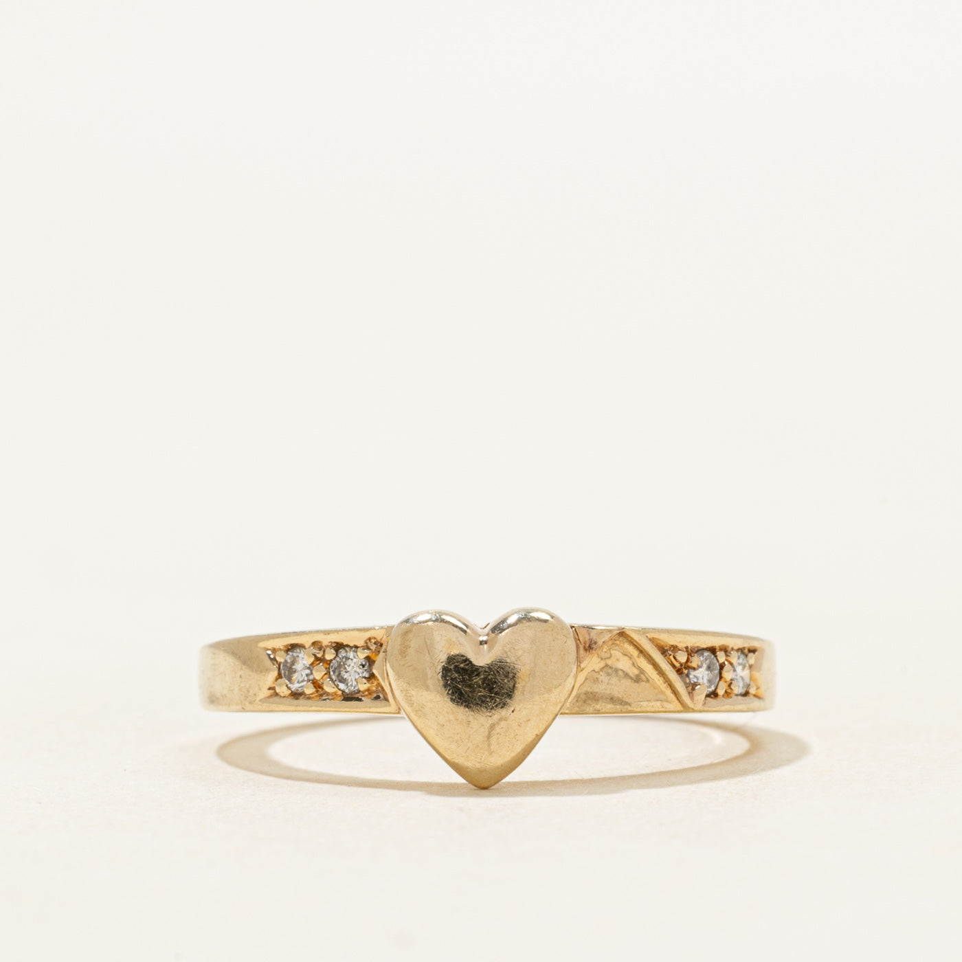 Diamond Accented Heart Ring | SZ 6