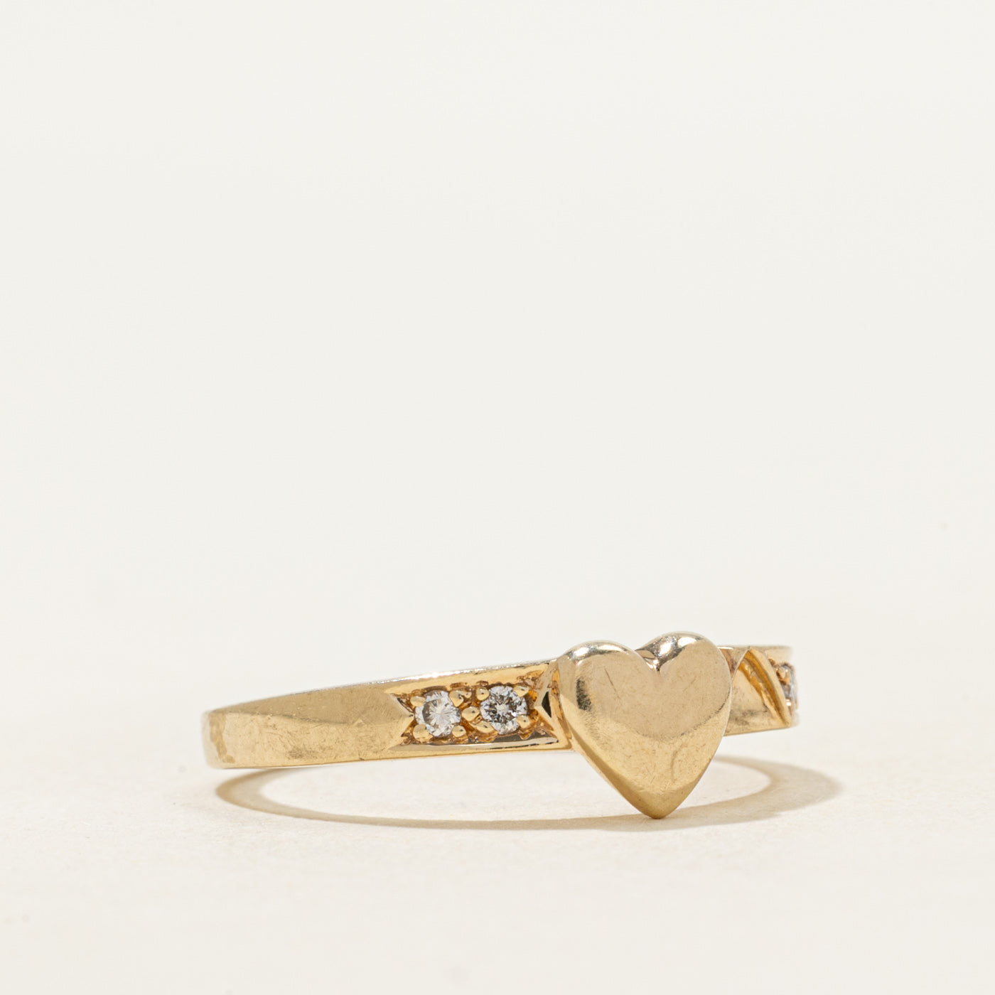 Diamond Accented Heart Ring | SZ 6