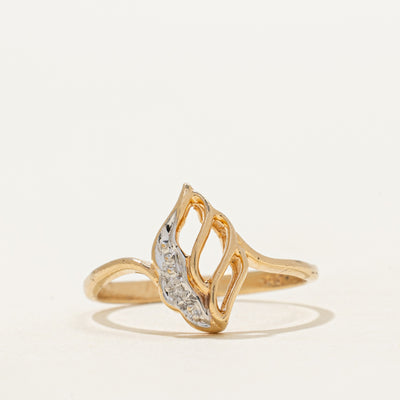 Diamond Openwork Leaf Ring | SZ 4.75