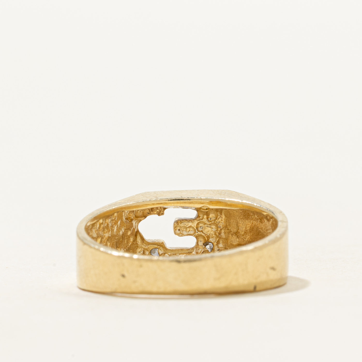 Diamond "E" Initial Ring | SZ 4