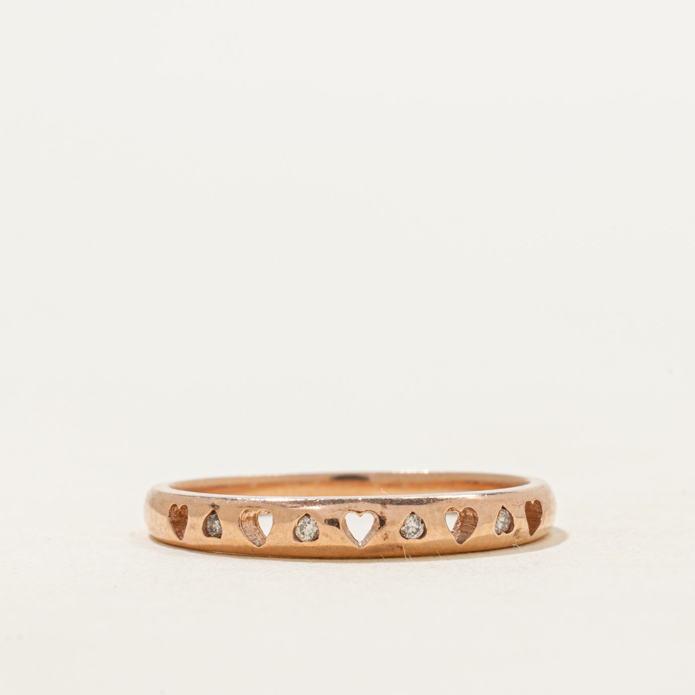 Semi-Eternity Diamond Open Heart Ring | SZ 6.25