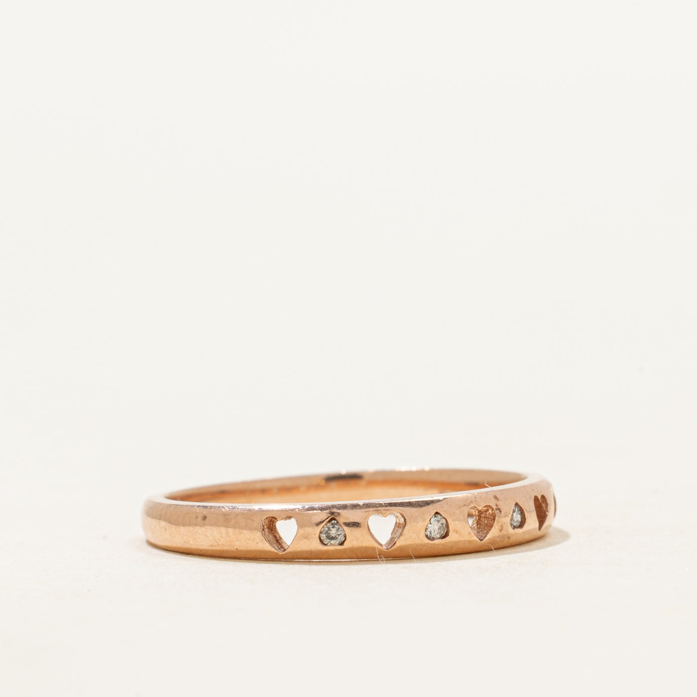 Semi-Eternity Diamond Open Heart Ring | SZ 6.25