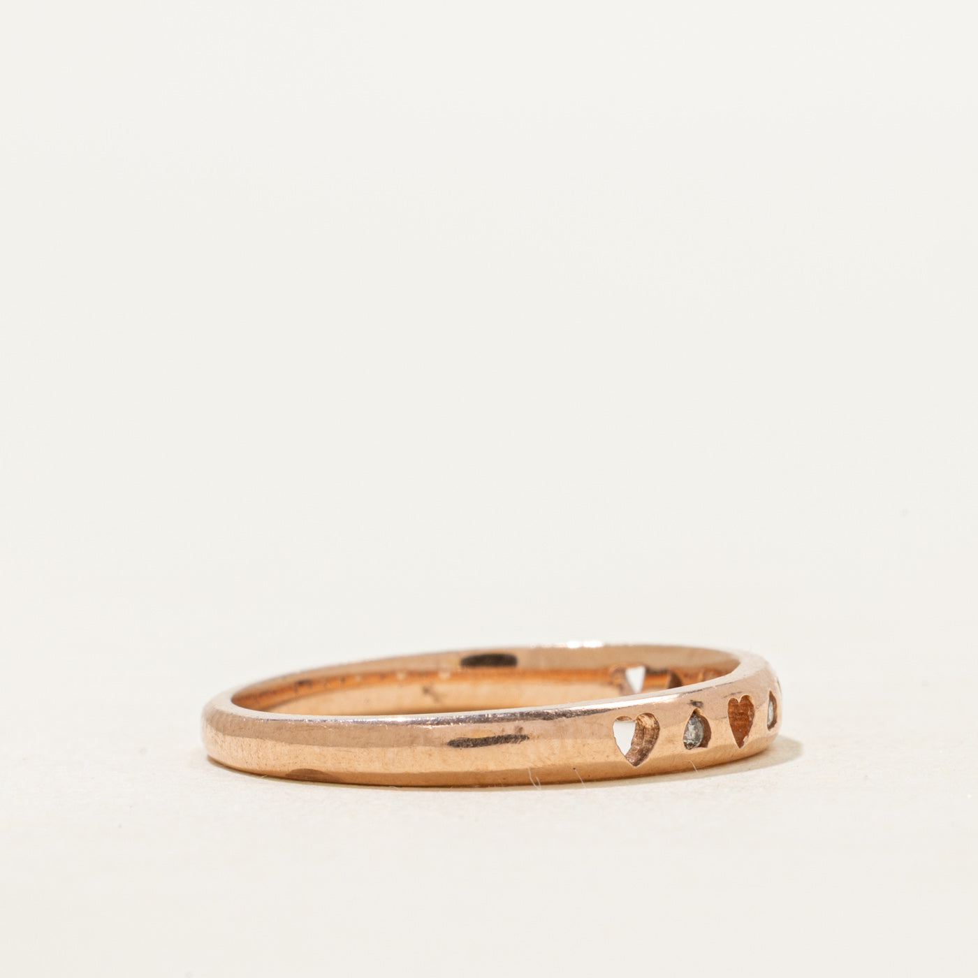 Semi-Eternity Diamond Open Heart Ring | SZ 6.25