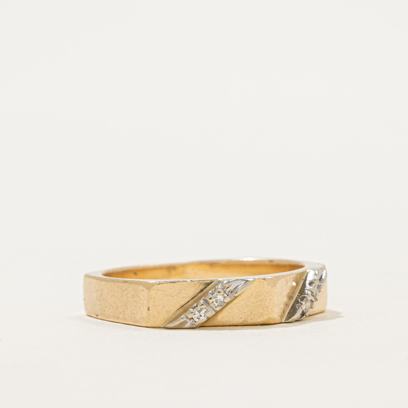 Diagonal Diamond Hexagon Band | 4mm | SZ 10.25