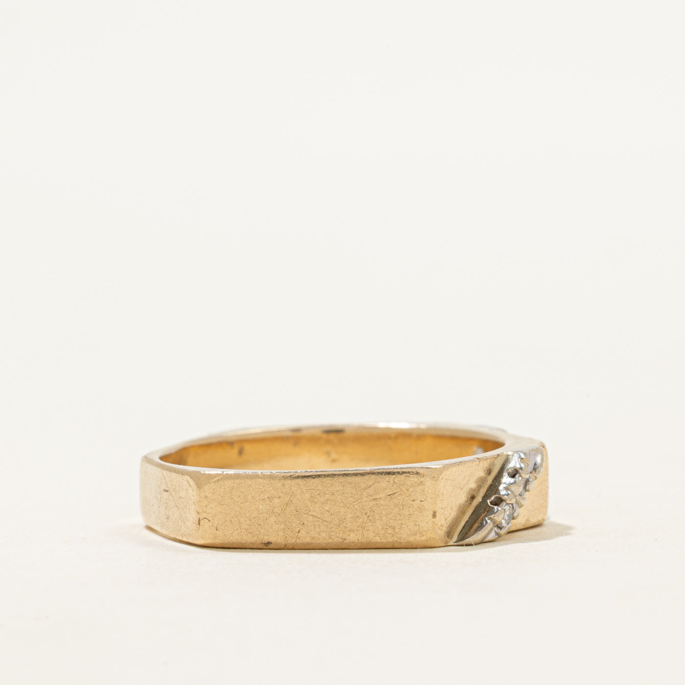Diagonal Diamond Hexagon Band | 4mm | SZ 10.25