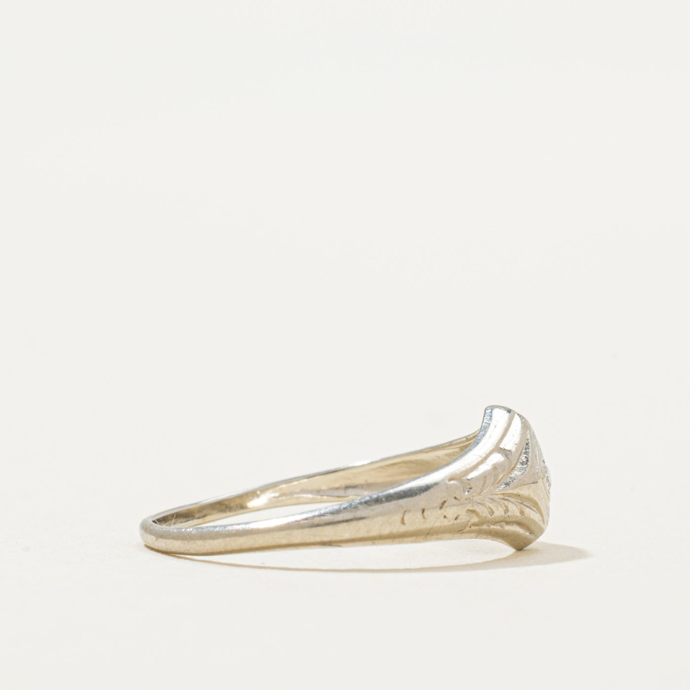 Diamond Engraved Tapered Ring | 0.01ct | SZ 2