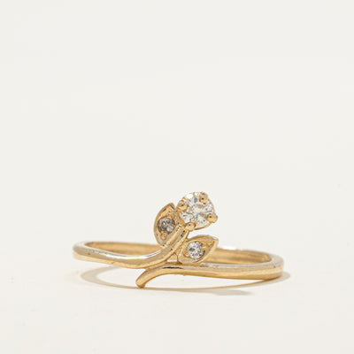 Diamond Flower Bypass Ring | 0.10ctw | SZ 5.75