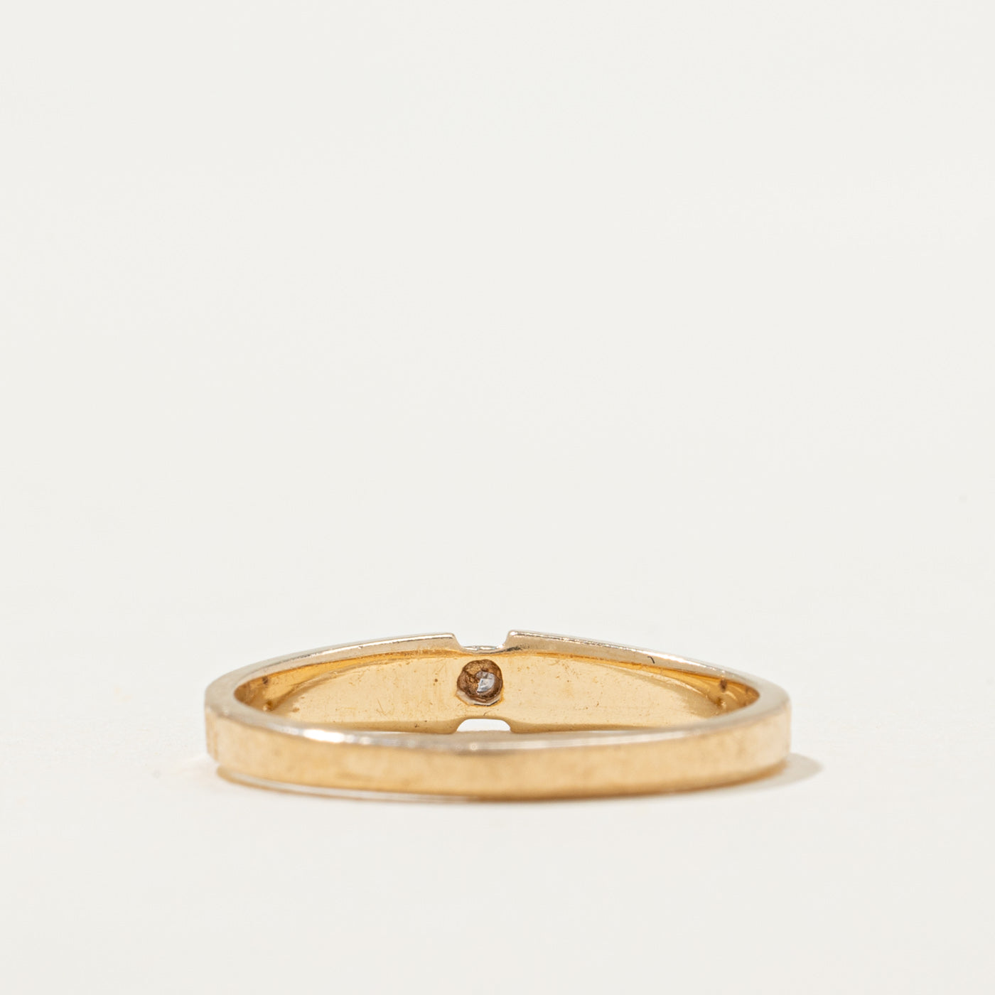 Single Stone Diamond Textured Ring | 0.01ct | SZ 4