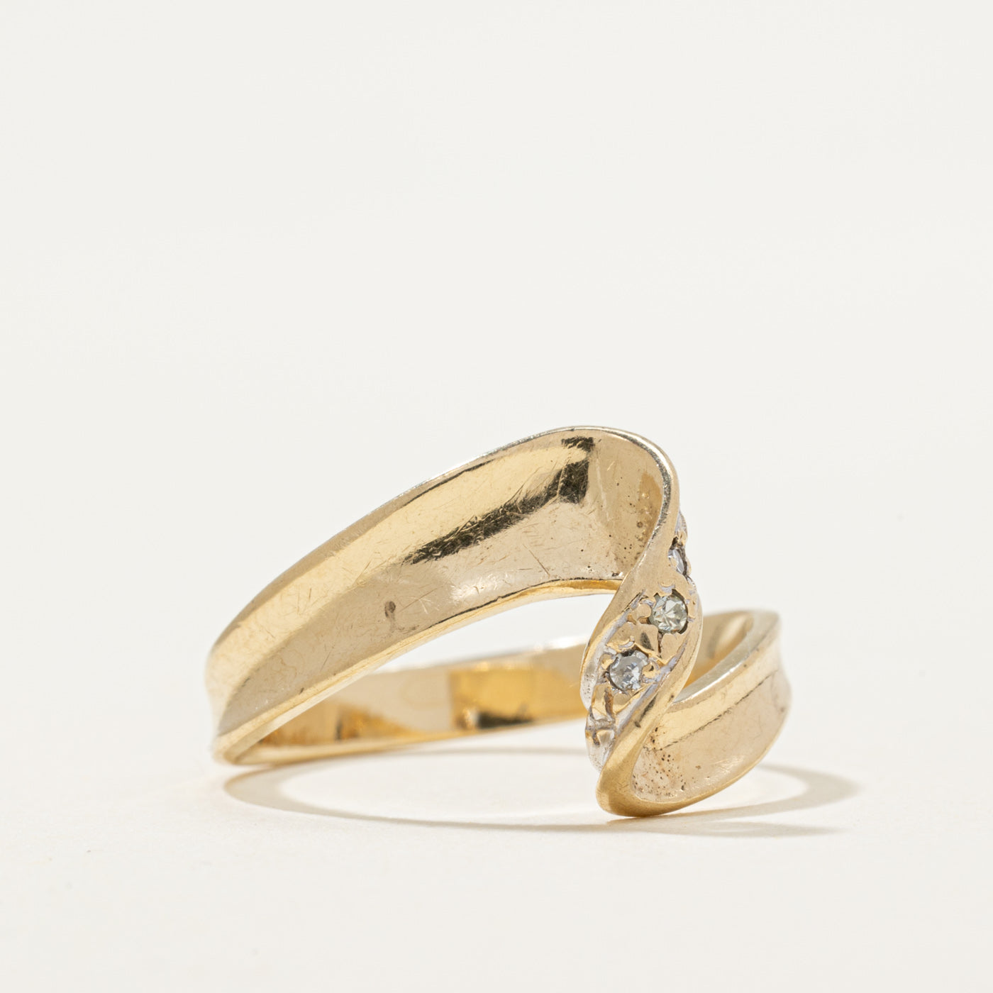 Diamond Twisted Bypass Ring | 0.03ctw | SZ 6.25