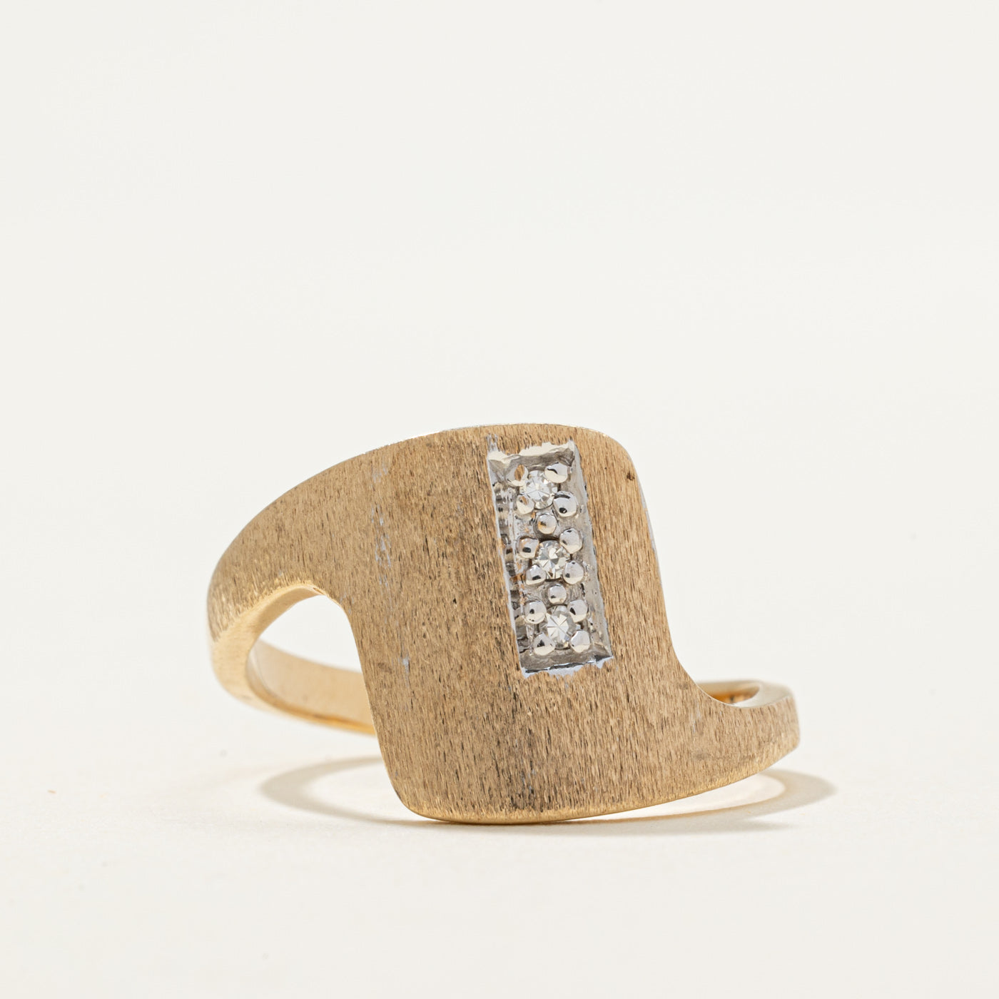 Three Stone Diamond Bypass Ring | 0.03ctw | SZ 6.25