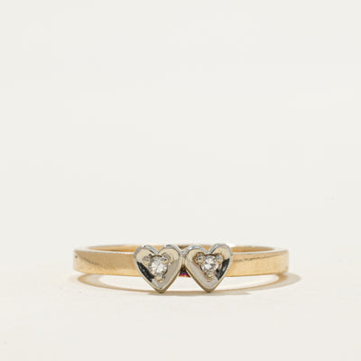 Diamond Twin Heart Ring | 0.03ctw | SZ 6.25
