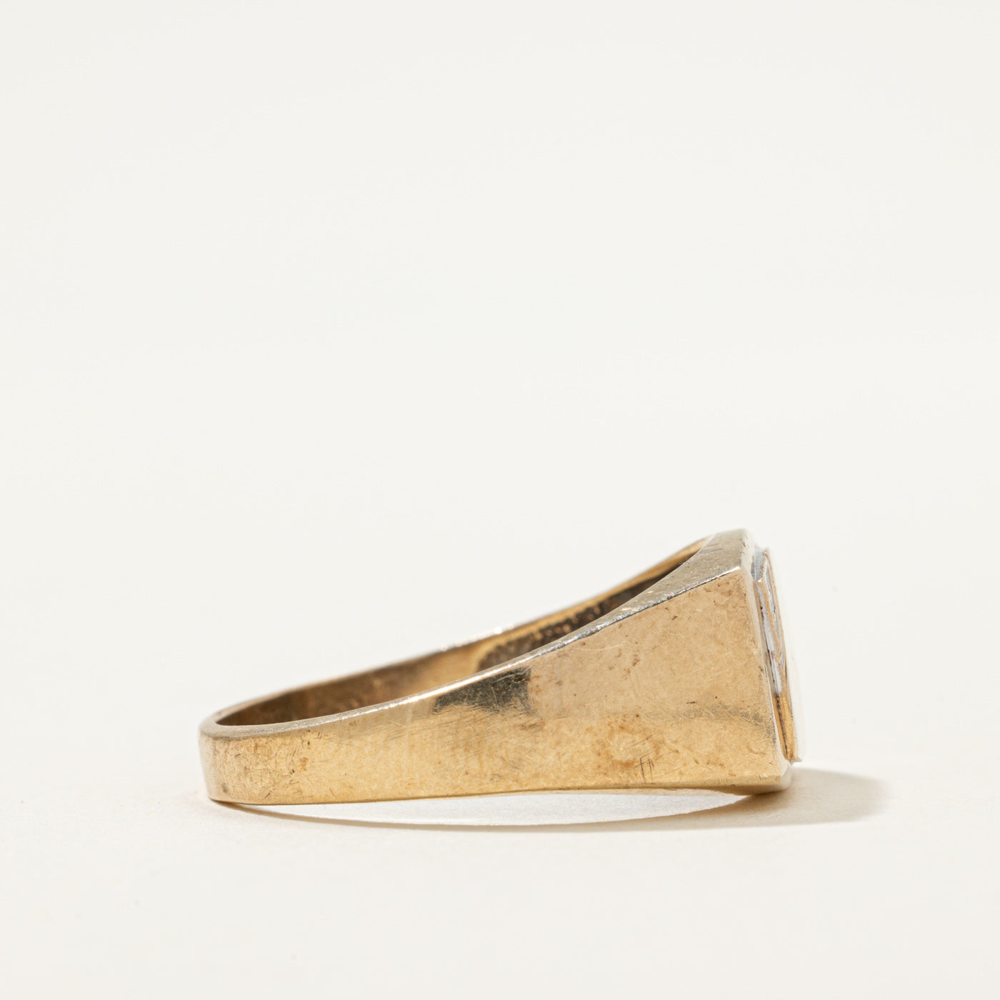 Diamond Edged Signet RIng | 0.02ctw | SZ 11