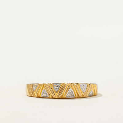 Diamond Triangle Patterned Ring | 0.01ct | SZ 6.25