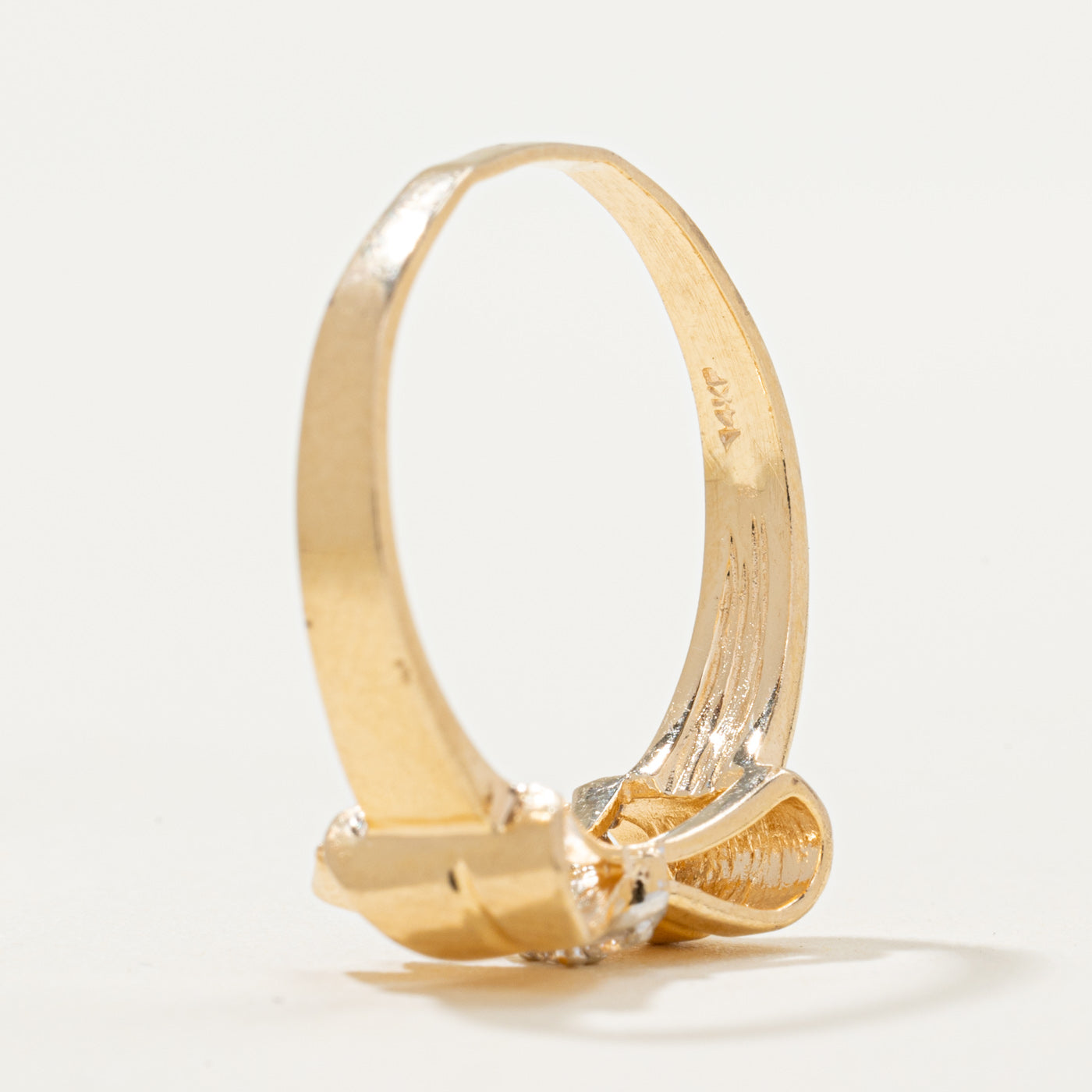Bague nœud papillon en diamant | 0,02 ct | Taille 7