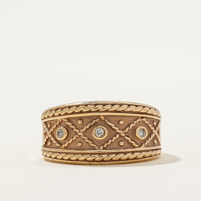 Diamond Rope Texture Patterned Band | 0.05ctw | SZ 9