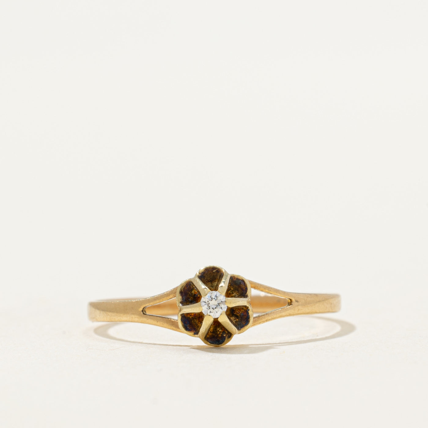 Belcher Set Diamond Petite Ring | 0.02ct | SZ 4.25