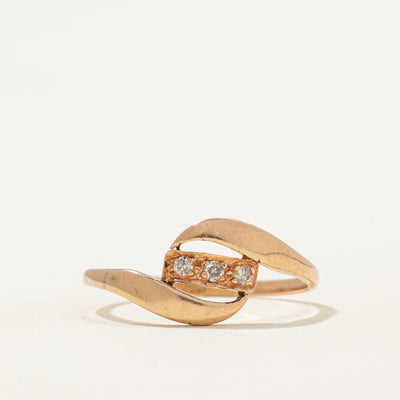 Three Stone Diamond Bypass Ring | 0.06ctw | SZ 7.25