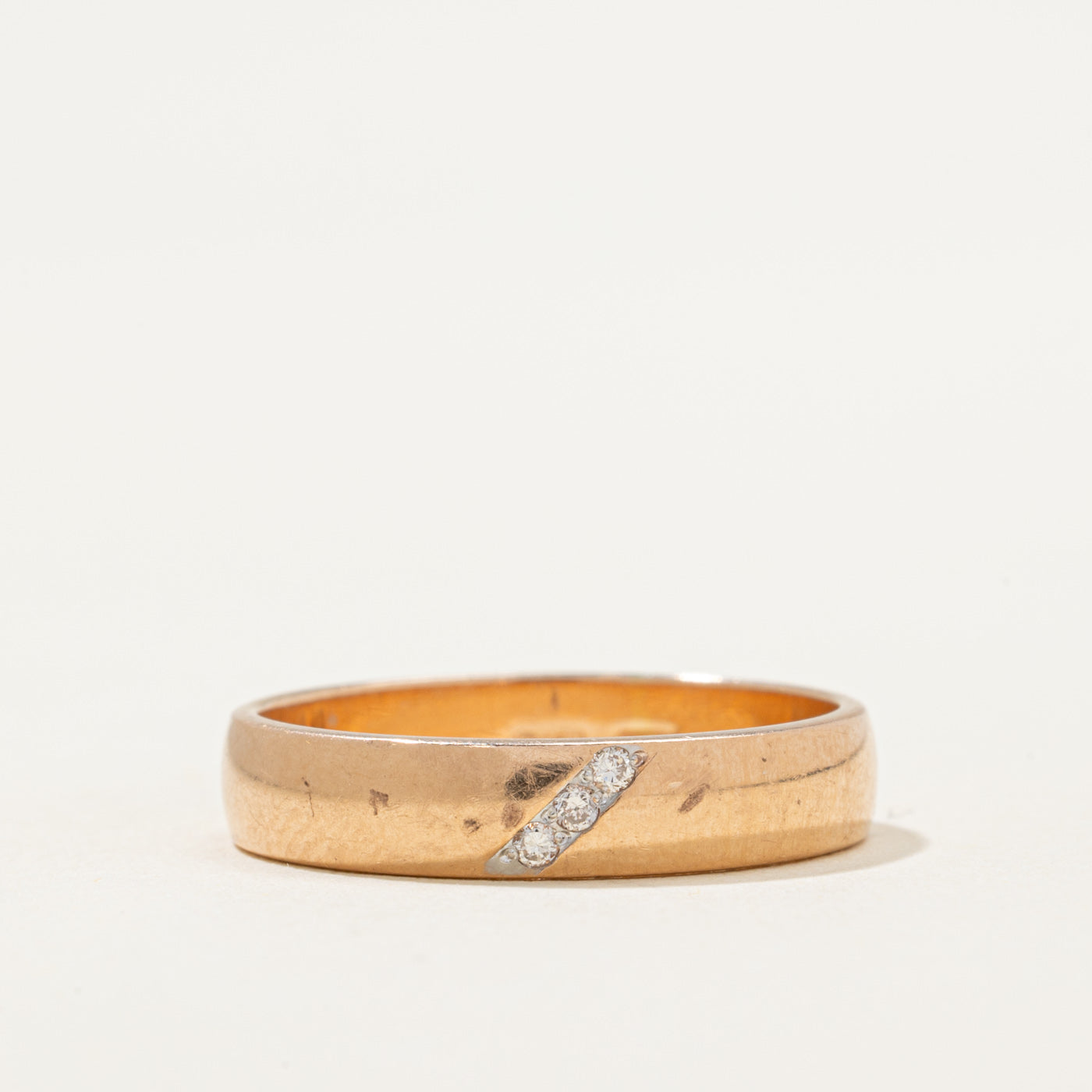 Diagonal Set Diamond Band | 0.03ctw | SZ 7.5
