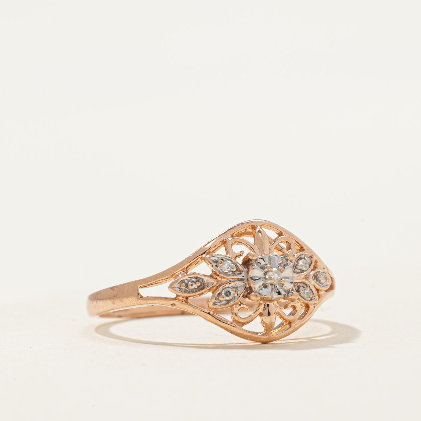 Illusion Set Diamond Openwork Ring | 0.03ctw | SZ 6.5