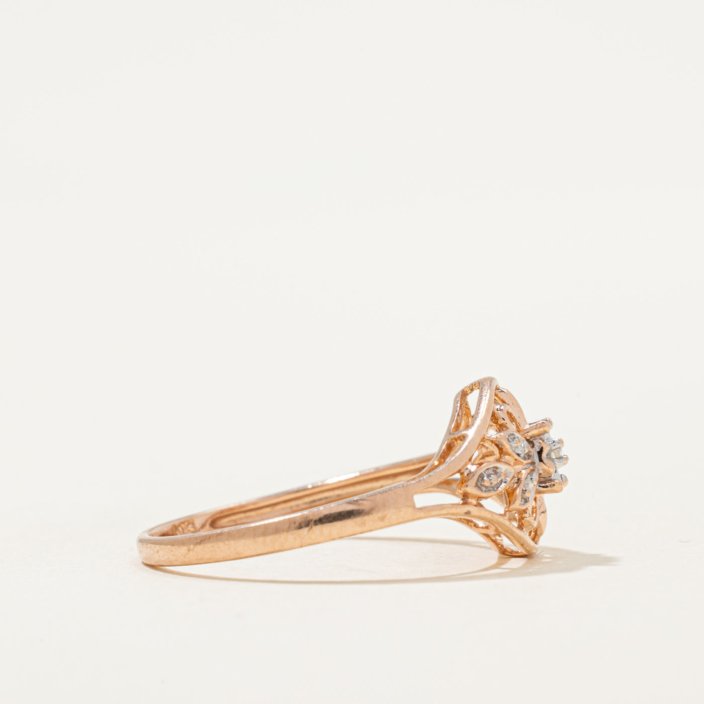 Illusion Set Diamond Openwork Ring | 0.03ctw | SZ 6.5
