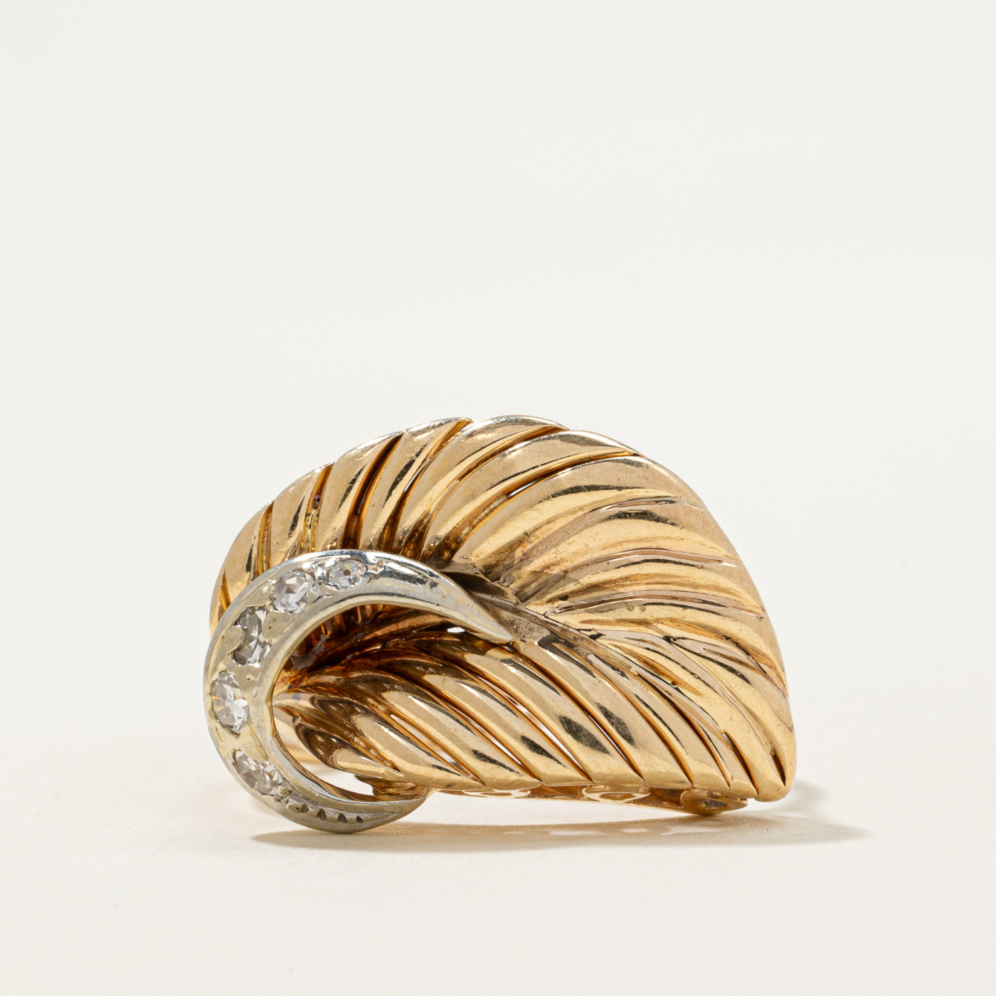 Diamond Leaf Cocktail Ring | 0.15ctw | SZ 5.75
