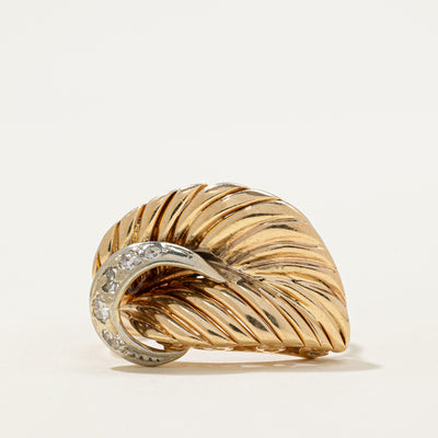 Diamond Leaf Cocktail Ring | 0.15ctw | SZ 5.75