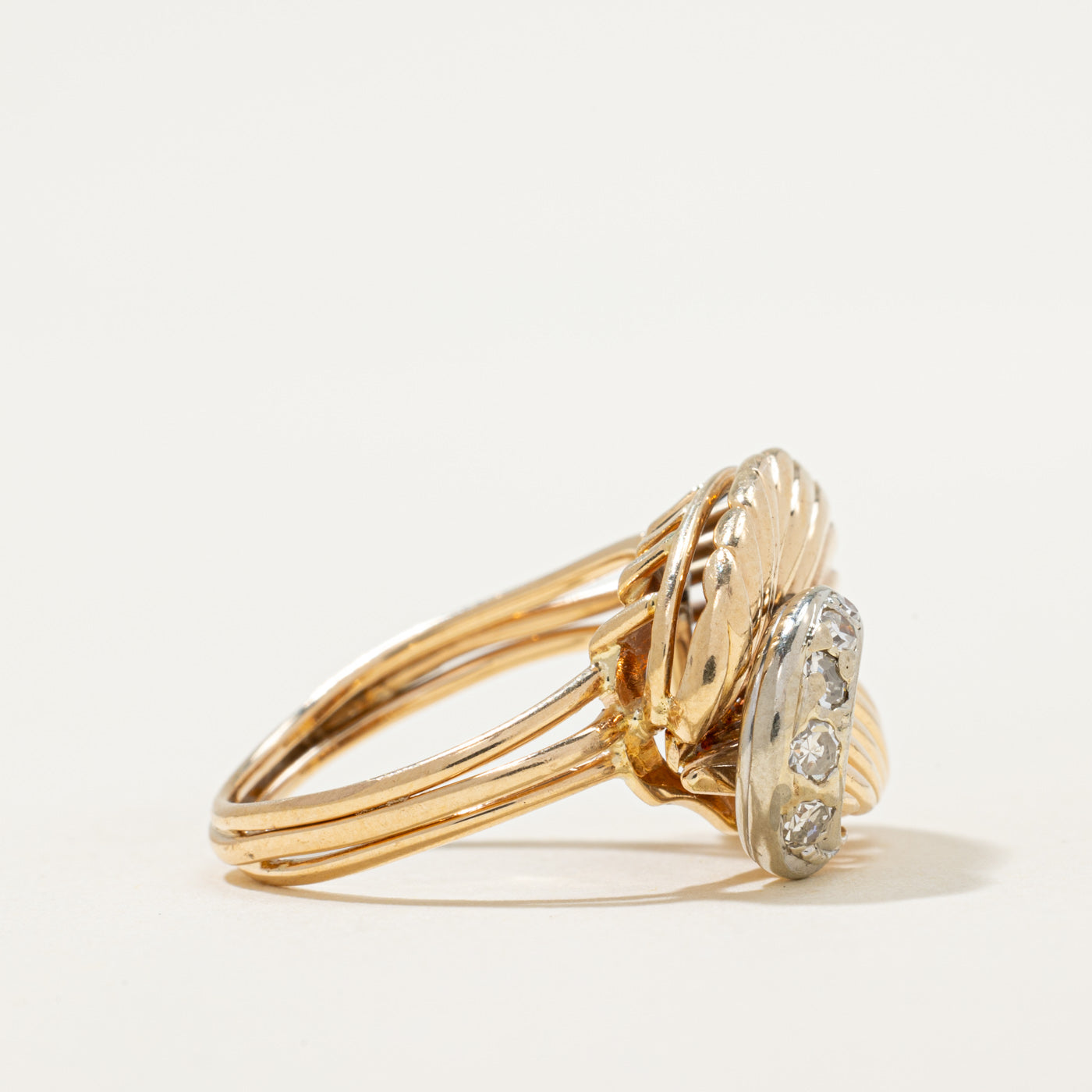 Diamond Leaf Cocktail Ring | 0.15ctw | SZ 5.75