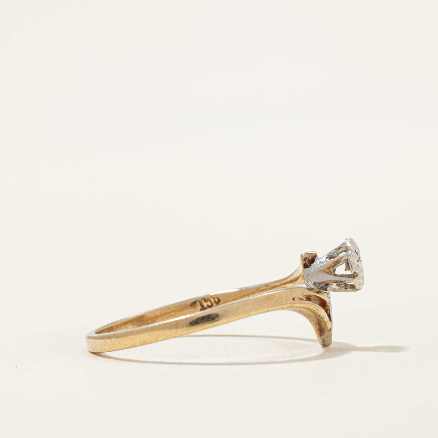 Bague contour florale en diamant | 0,05 ct | Taille 7,5