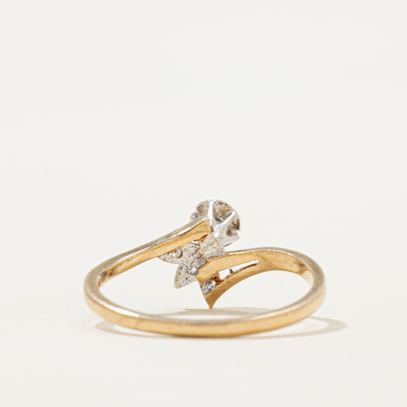 Bague contour florale en diamant | 0,05 ct | Taille 7,5