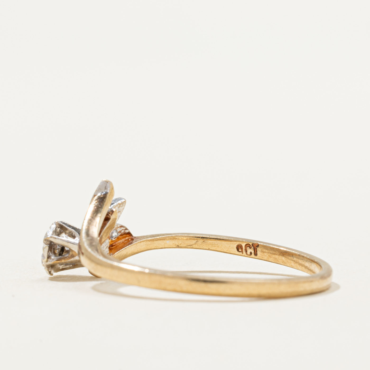 Bague contour florale en diamant | 0,05 ct | Taille 7,5